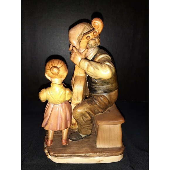 A Price Import Japan Figurine Grandpa Cello Girl And Dog Porcelain - Picture 2 of 8
